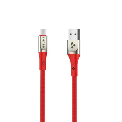 12W Örgü Micro Şarj Kablosu - Turuncu