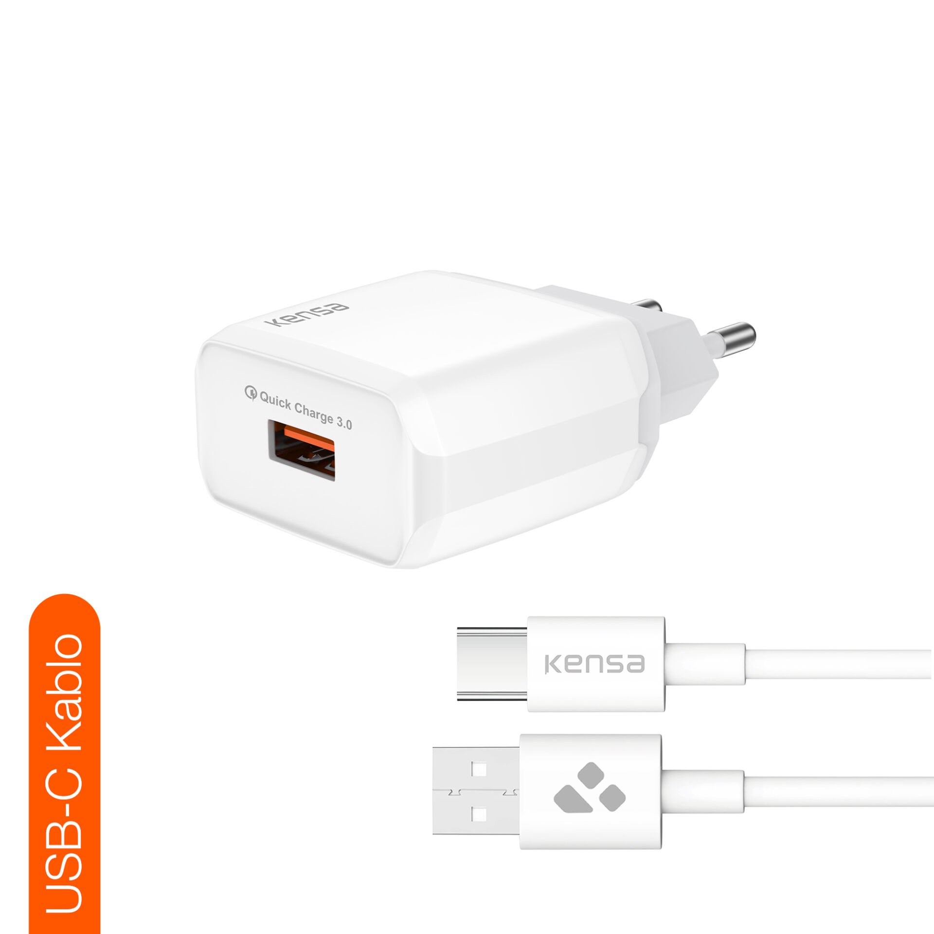 20W QC Hızlı Şarj Başlığı + USB-C Kablo