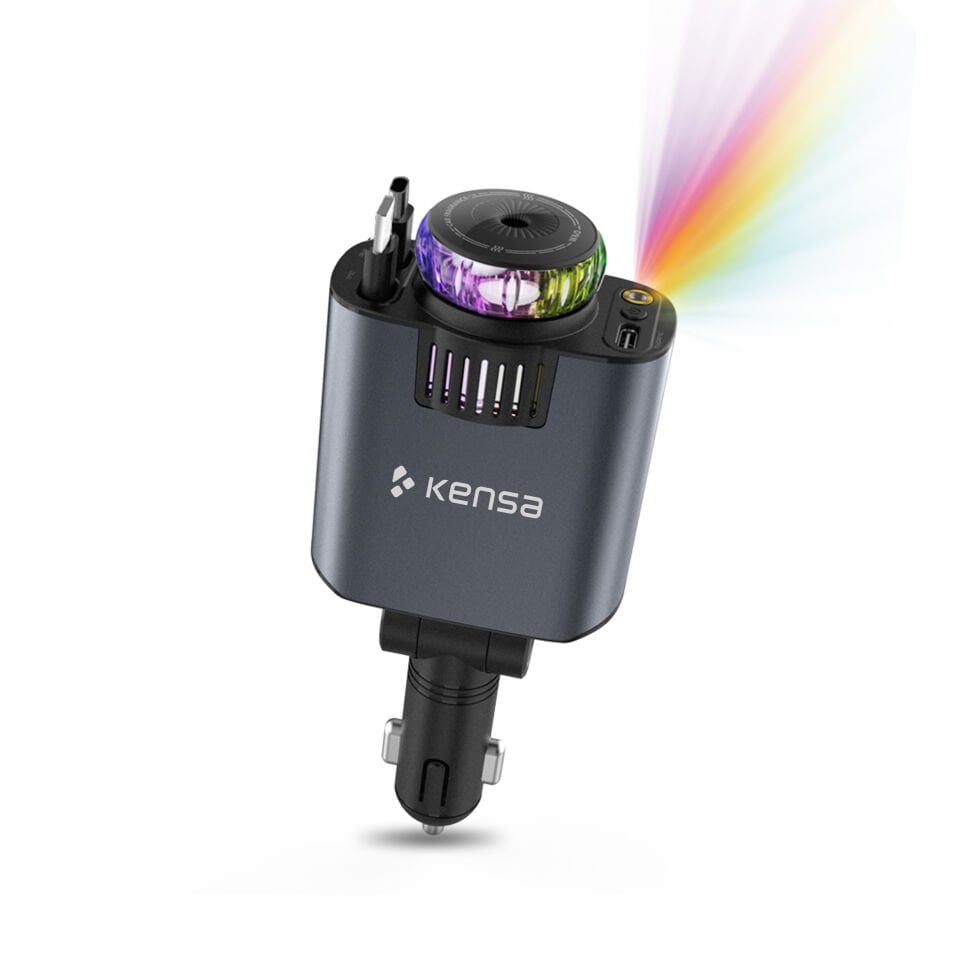 5-in-1 45W Işıklı ve Kokulu Araç Şarj Cihazı