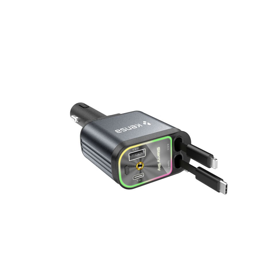 4’ü 1 Arada 100W LED Atmosfer Işıklı Araç Şarj Cihazı