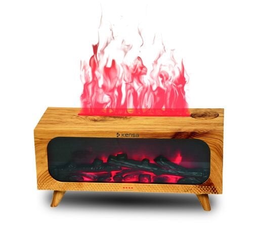 Şömine Alev Efektli Aromaterapi Nemlendirici - Ahşap