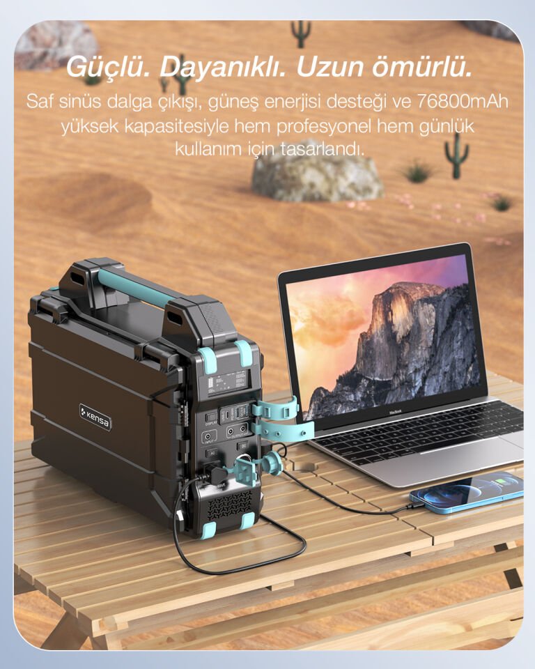 Entegre 30W Güneş Panelli 300W Taşınabilir Güç İstasyonu