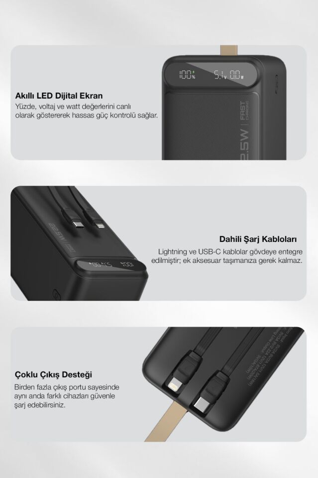 50.000 mAh Hızlı Şarj Powerbank