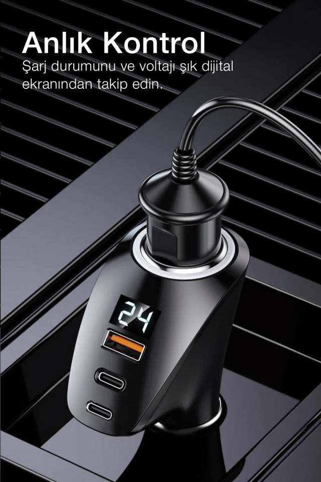 90W Çok Portlu Araç Şarj Cihazı
