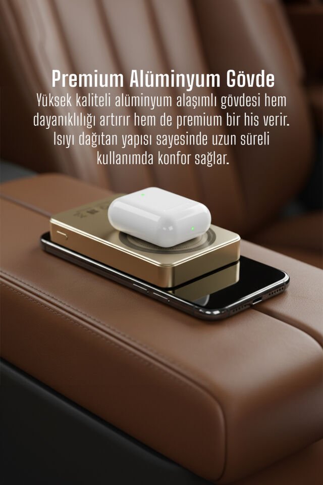 10.000 mAh Manyetik Kablosuz Powerbank