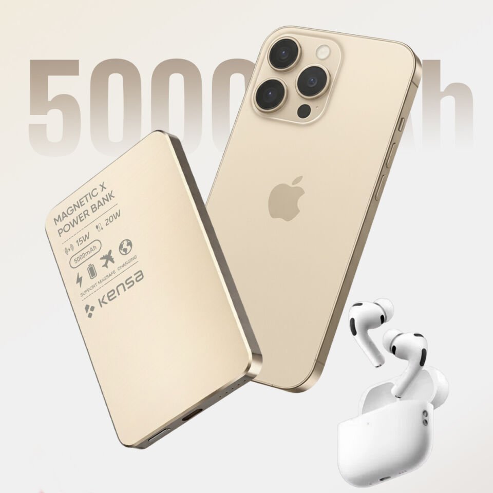 5000 mAh Manyetik Kablosuz Powerbank