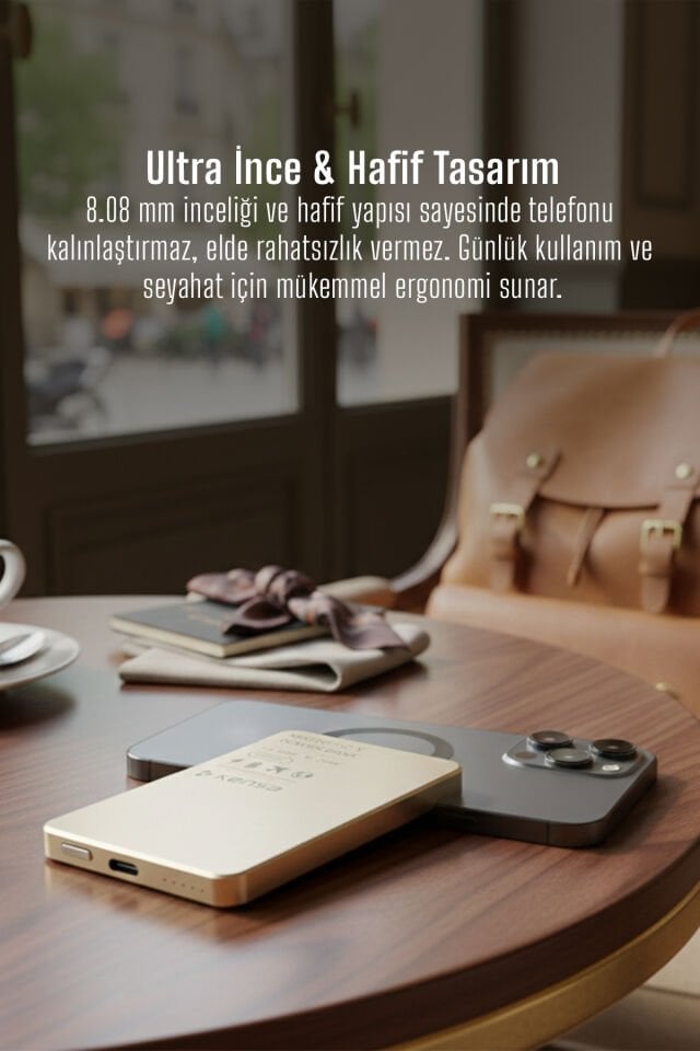 5000 mAh Manyetik Kablosuz Powerbank