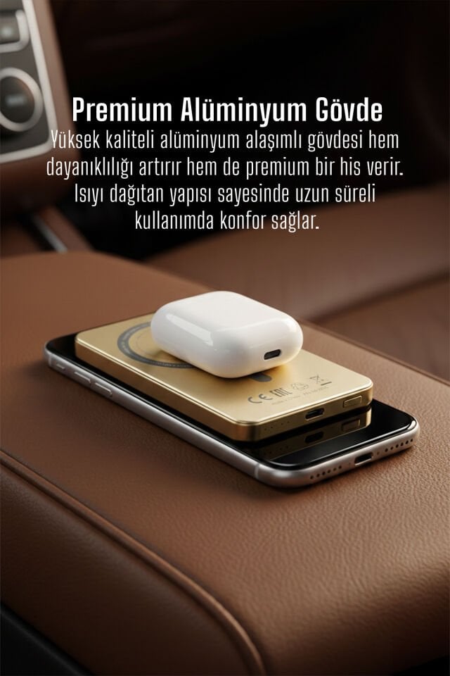 5000 mAh Manyetik Kablosuz Powerbank