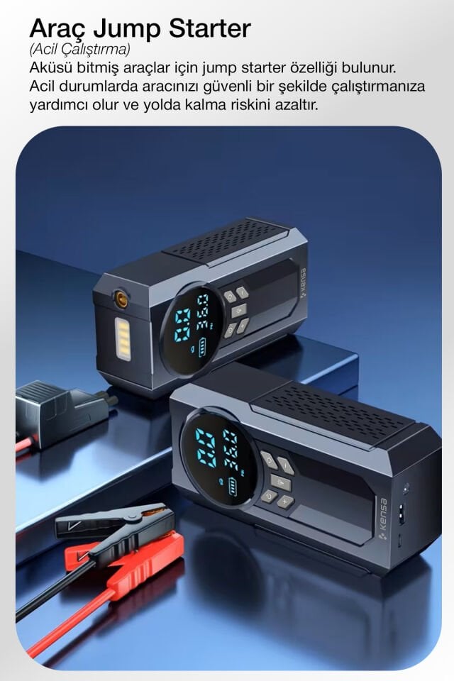 Akü Takviye Cihazı ve Akıllı Hava Pompası 150 PSI - 12.000mAh