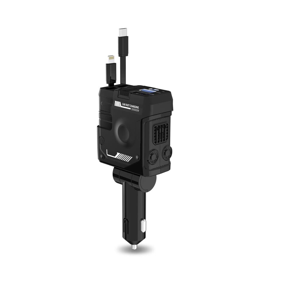 5'i 1 Arada 66W Araç Hızlı Şarj Cihazı(Kopya) 5'i 1 Arada 66W Araç Hızlı Şarj Cihazı - Siyah