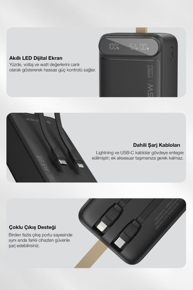 30.000 mAh Hızlı Şarj Powerbank Siyah