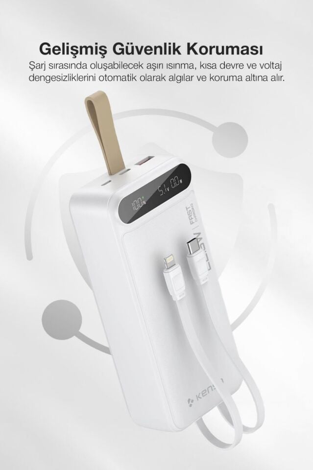 30.000 mAh Hızlı Şarj Powerbank Beyaz