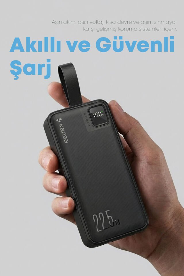 30.000 mAh Hızlı Şarj Powerbank Siyah