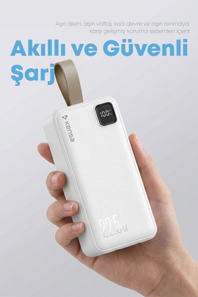 30.000 mAh Hızlı Şarj Powerbank Beyaz
