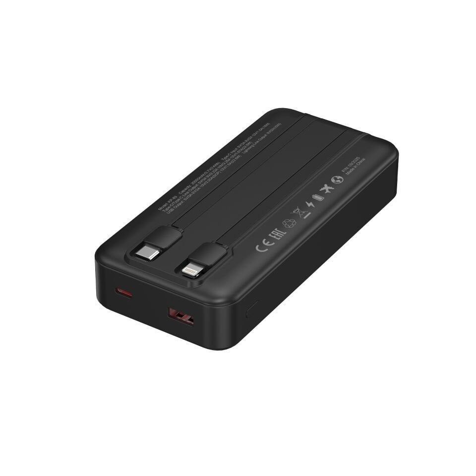 20.000 mAh Hızlı Şarj Powerbank Siyah