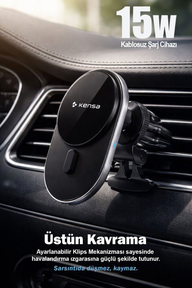 15W Araç İçi Kablosuz Şarj Standı
