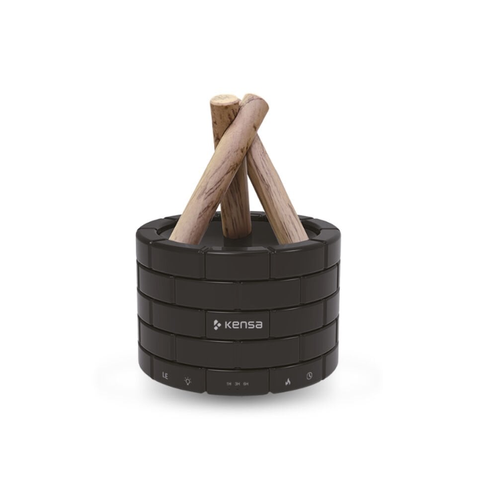 Mini Kamp Ateşi Aromaterapi Hava Nemlendirici Siyah