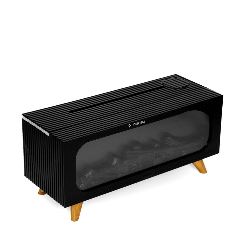 Şömine Alev Efektli Aromaterapi Nemlendirici Siyah