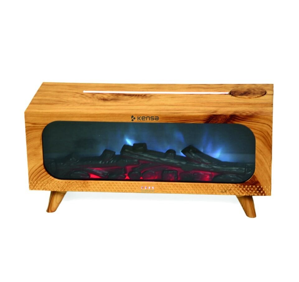 Şömine Alev Efektli Aromaterapi Nemlendirici Ahşap