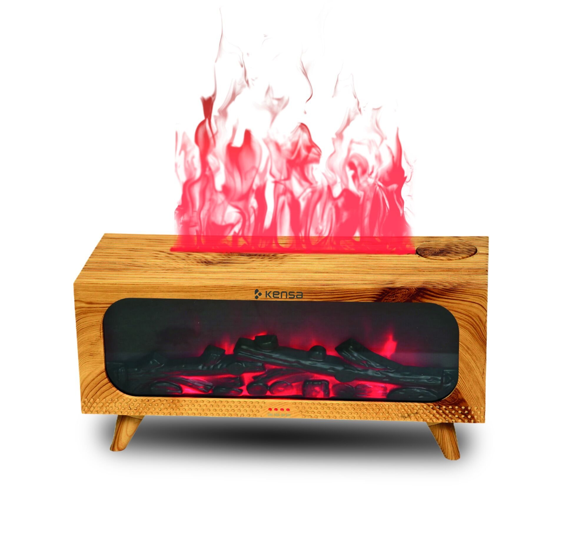 Şömine Alev Efektli Aromaterapi Nemlendirici Ahşap