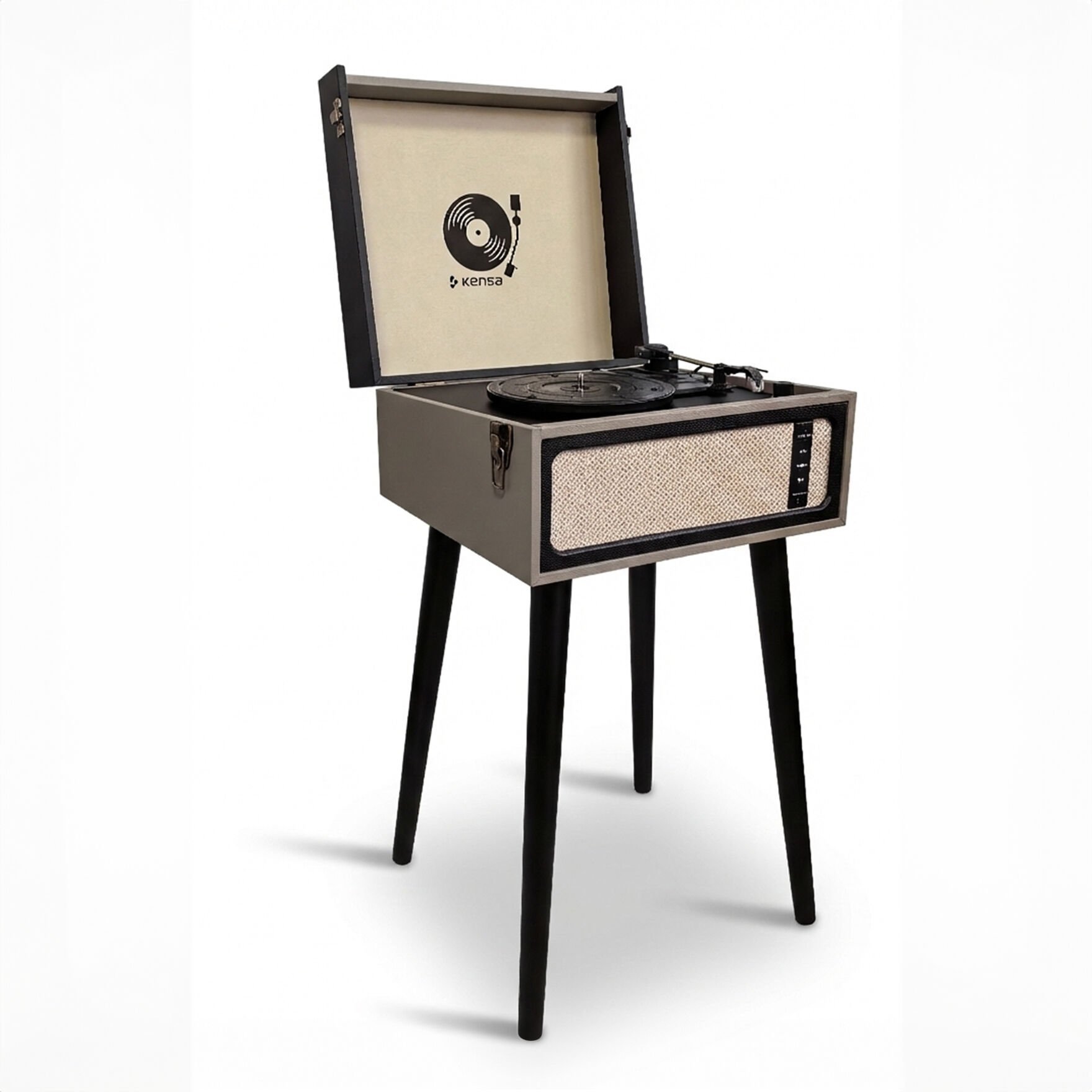 Retro Bluetooth Pikap Speaker 3 Hızlı Plak Çalar Gri