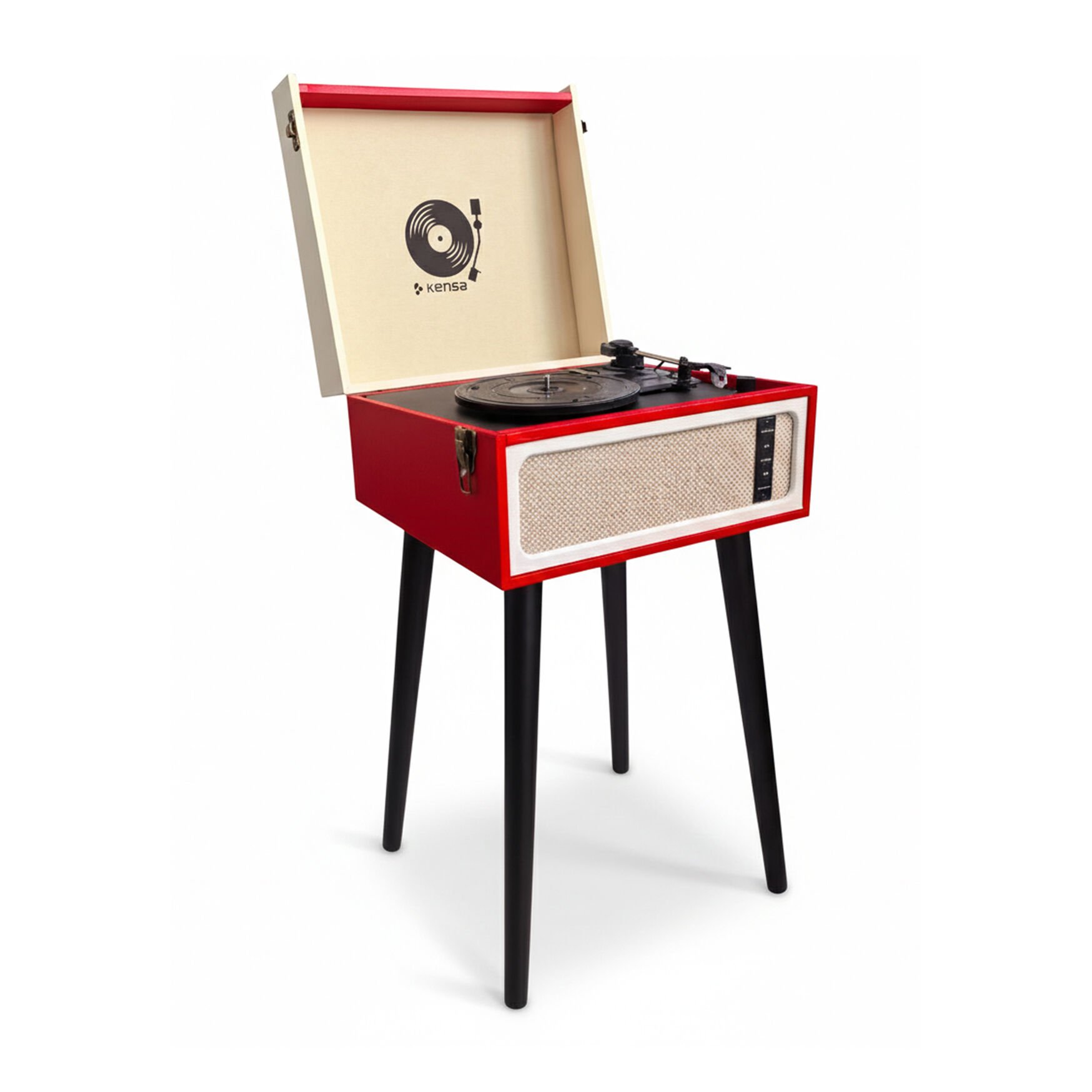 Retro Bluetooth Pikap Speaker 3 Hızlı Plak Çalar Kırmızı