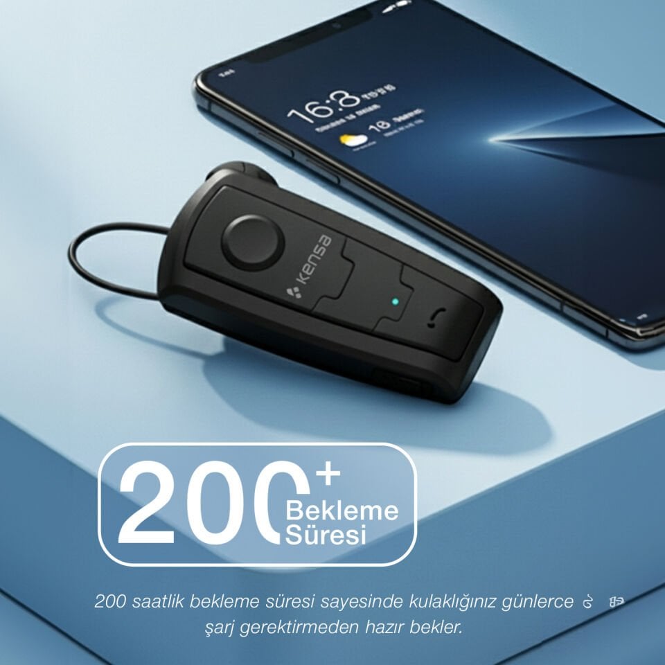 Makaralı Bluetooth Kulaklık Siyah