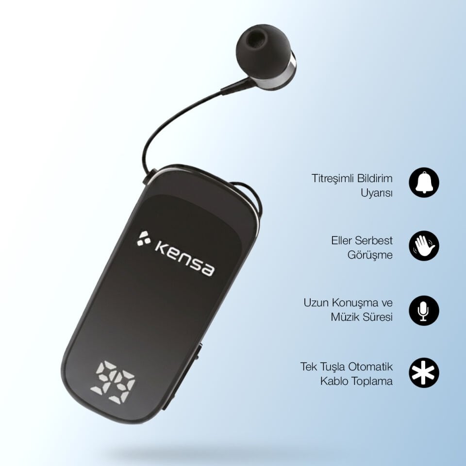 Makaralı Bluetooth Kulaklık Koyu Gri