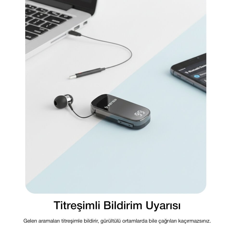 Makaralı Bluetooth Kulaklık Gri