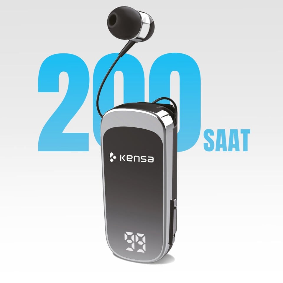 Makaralı Bluetooth Kulaklık Gri