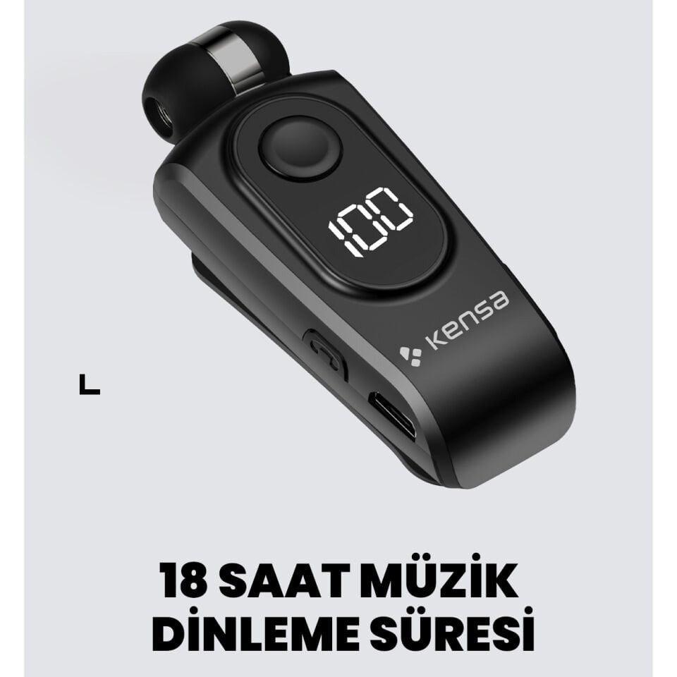 Makaralı Bluetooth Kulaklık Siyah