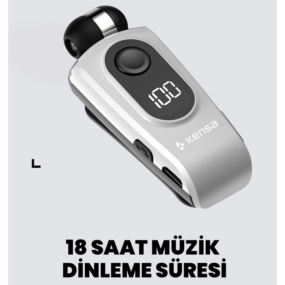 Makaralı Bluetooth Kulaklık Gri