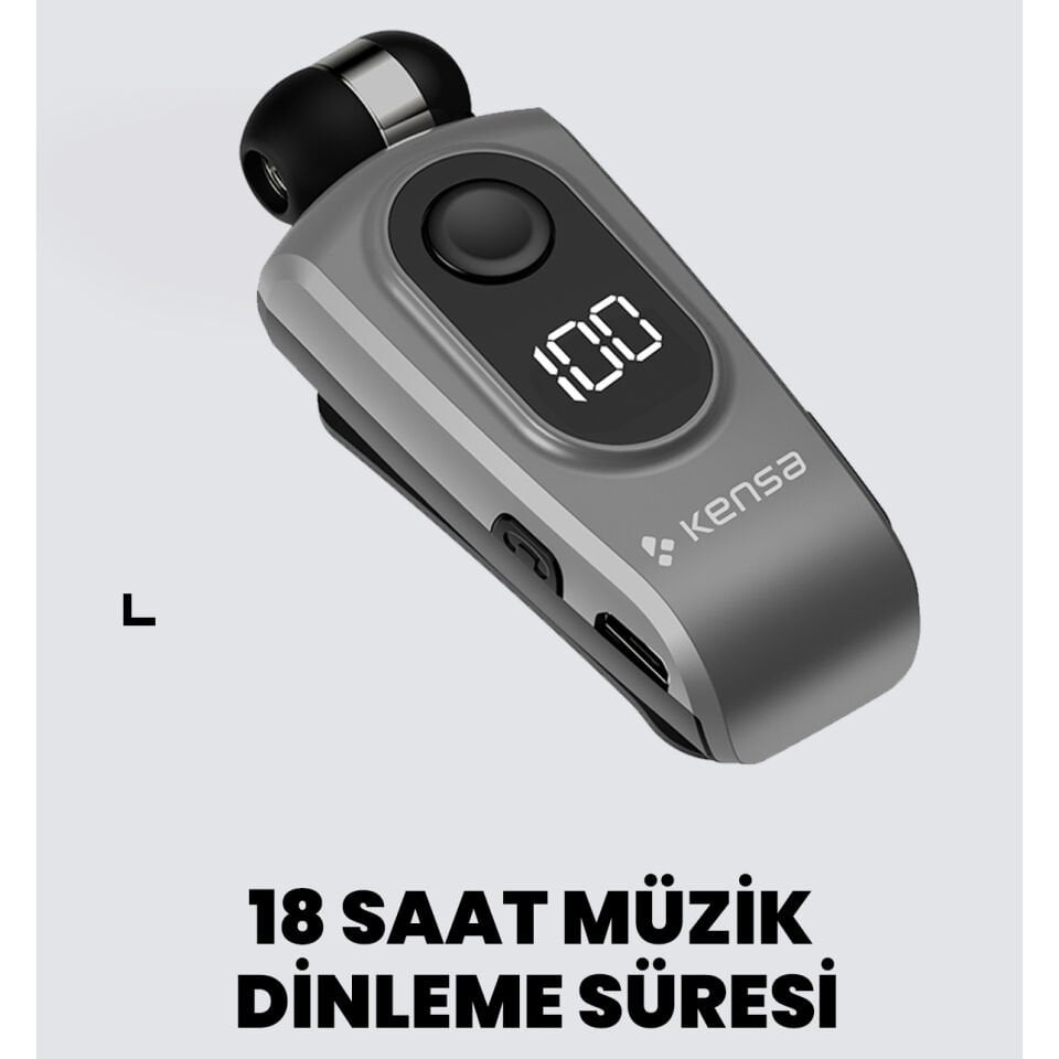 Makaralı Bluetooth Kulaklık Koyu Gri