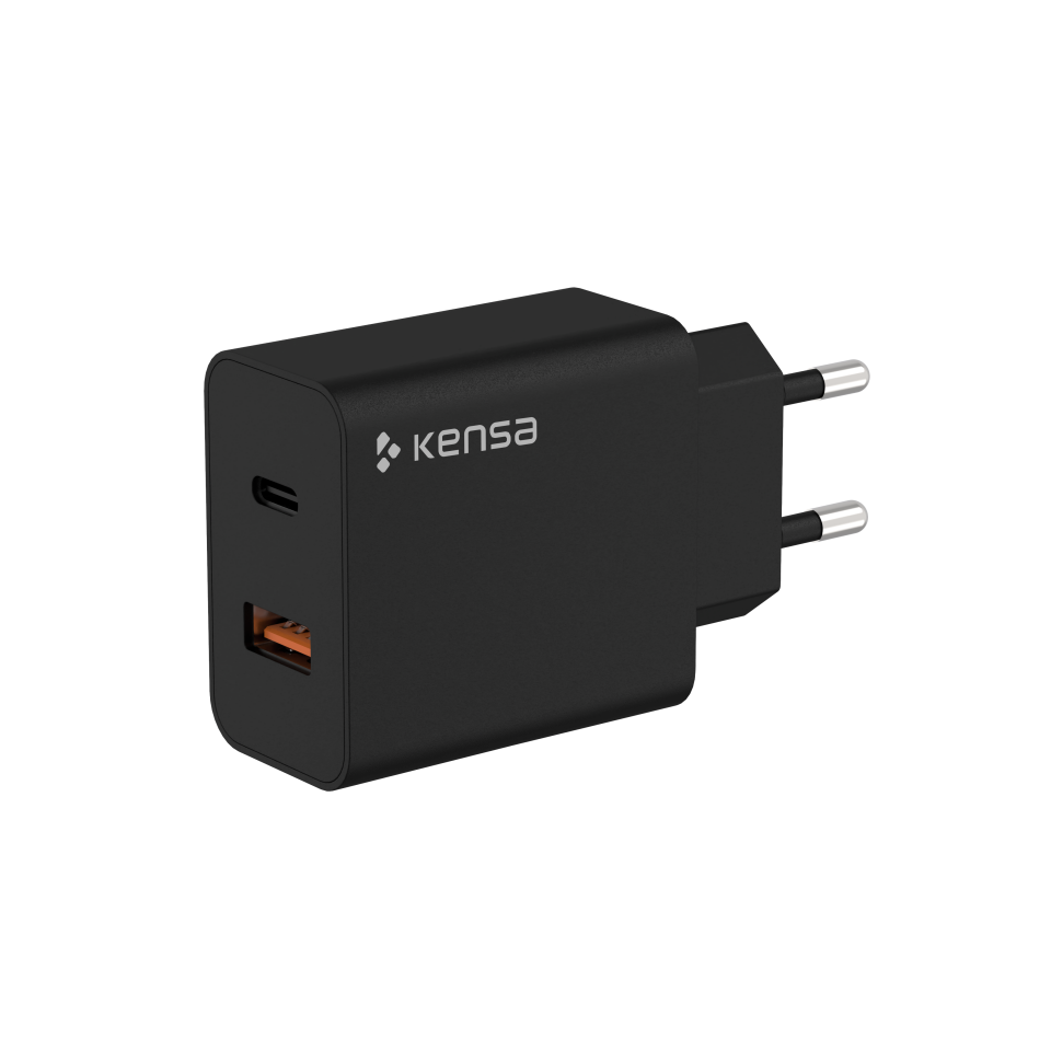 Çift Çıkışlı 35W Hızlı Şarj Seti (USB-C + USB-A) Siyah