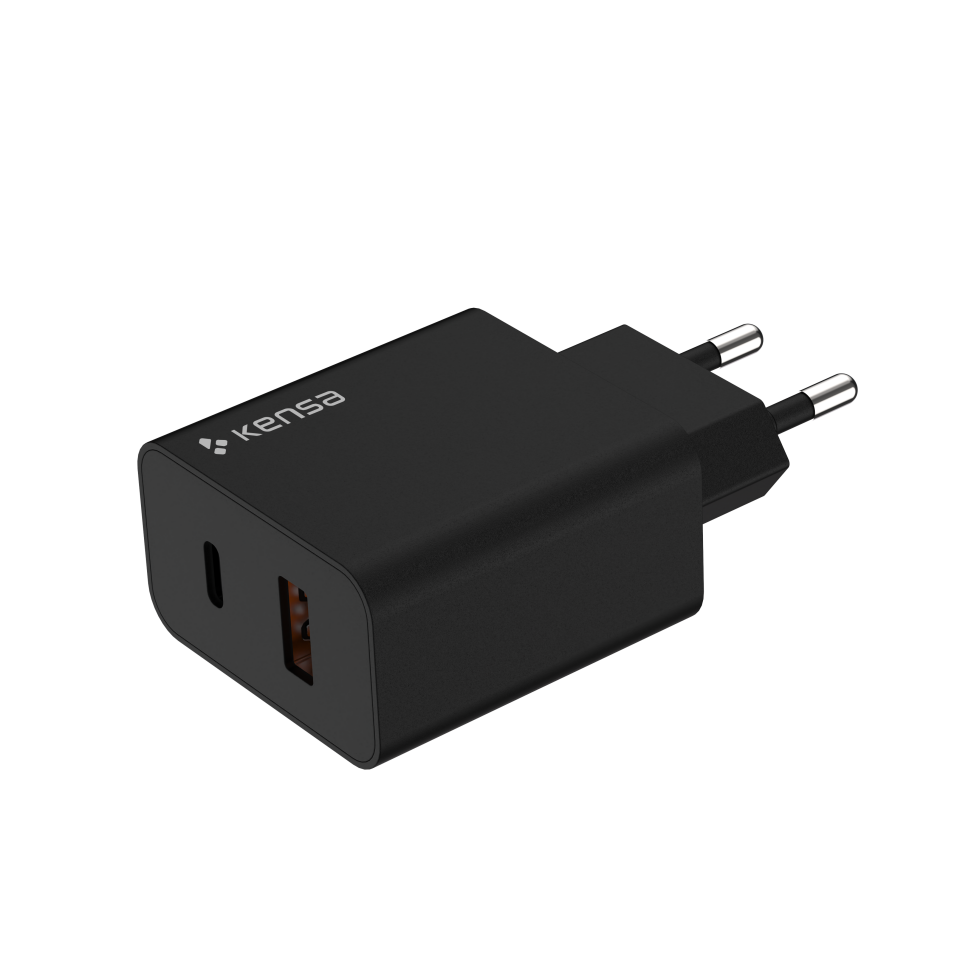 Çift Çıkışlı 35W Hızlı Şarj Seti (USB-C + USB-A) Siyah