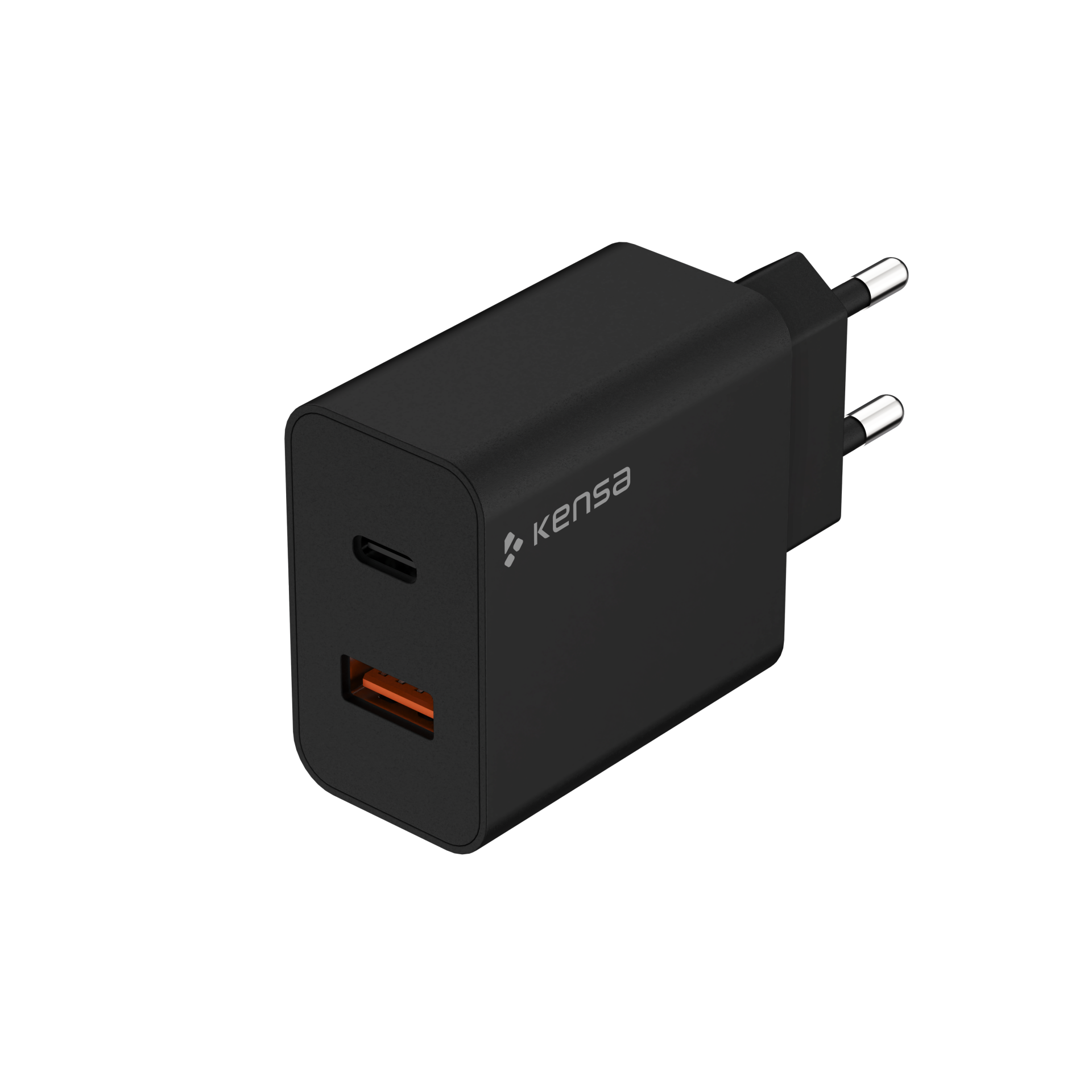 Çift Çıkışlı 35W Hızlı Şarj Adaptörü (USB-C + USB-A) Siyah