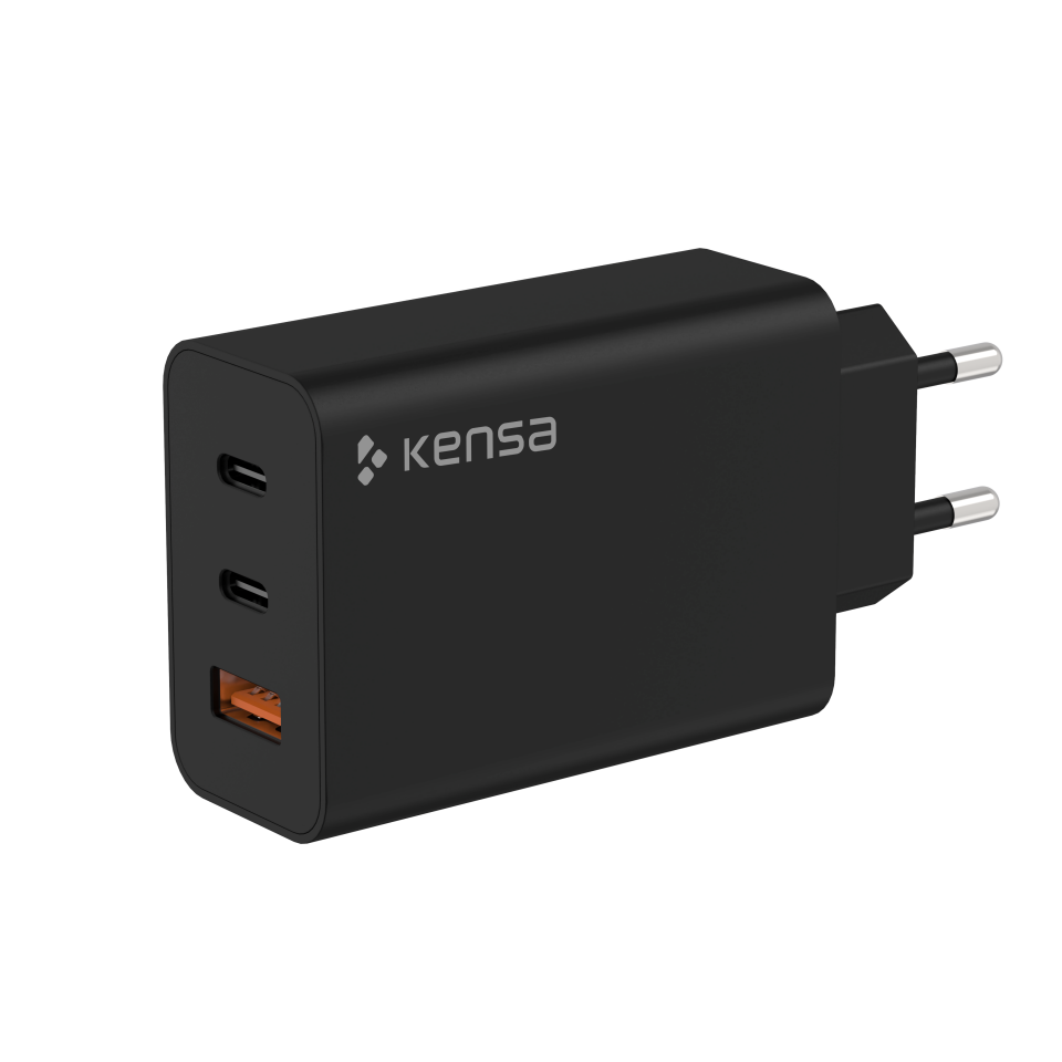 65W Çoklu Girişli Hızlı Şarj Adaptörü Siyah
