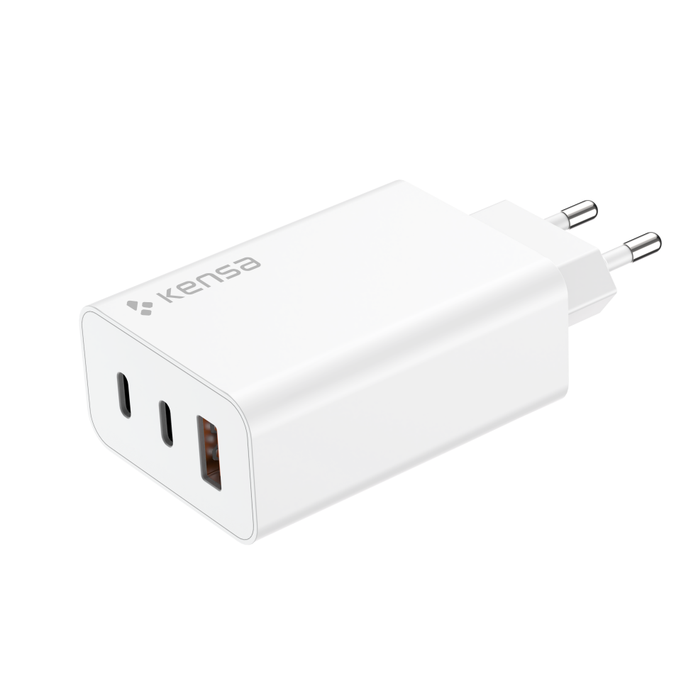 65W Çoklu Girişli Hızlı Şarj Adaptörü Beyaz