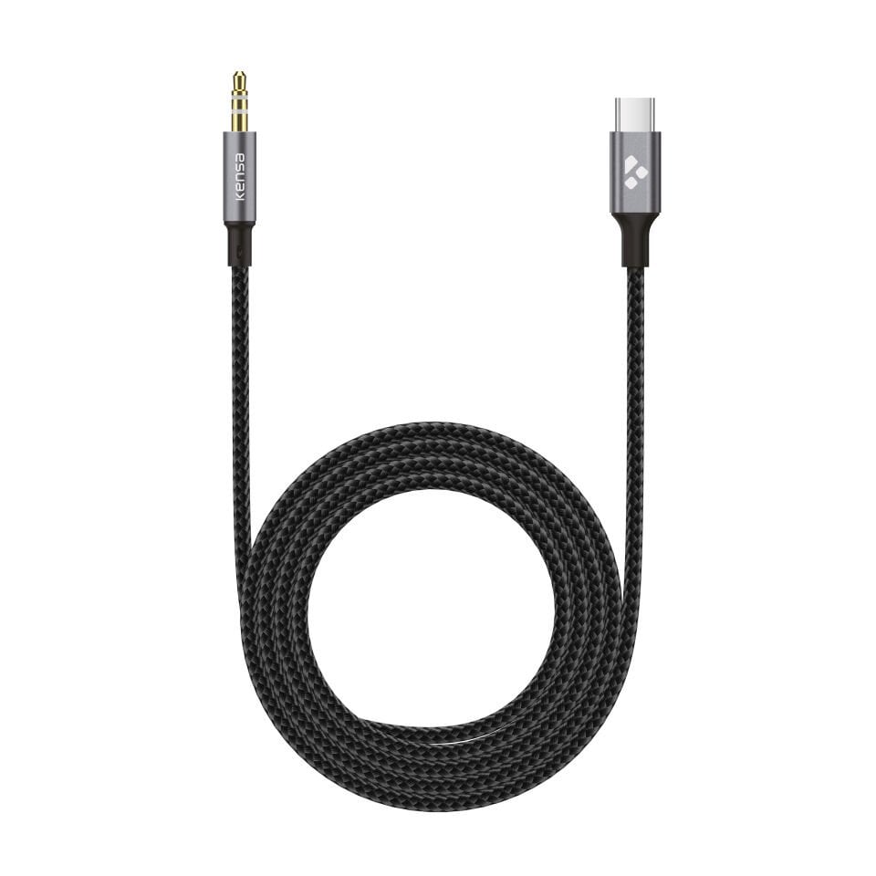 USB-C'den 3.5 mm'ye Stereo Aux Kablosu Siyah