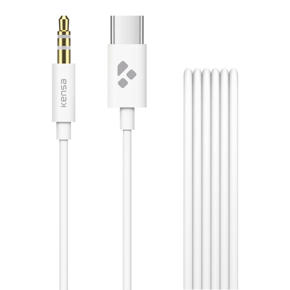USB-C'den 3.5 mm'ye Stereo Aux Kablosu Beyaz
