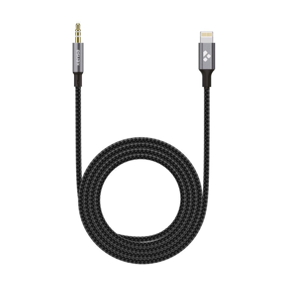 Lightning'den 3.5 mm'ye Stereo Aux Kablosu Siyah