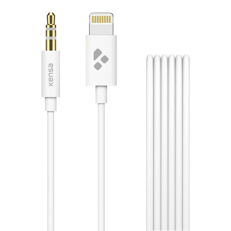 Lightning'den 3.5 mm'ye Stereo Aux Kablosu Beyaz