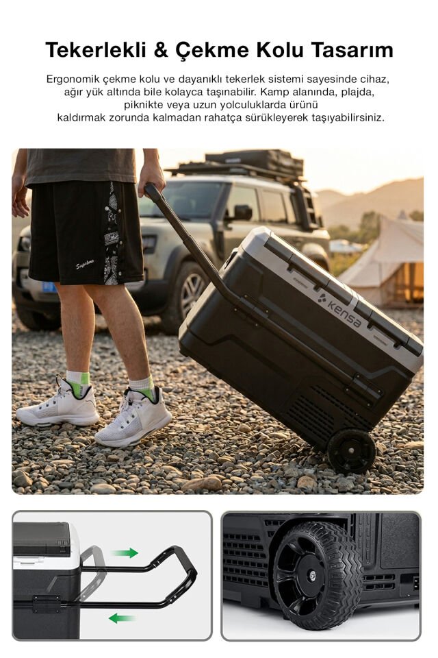 60 Litre Çift Bölmeli Taşınabilir Araç Buzdolabı