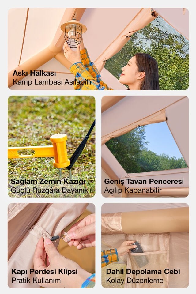 12 Kişilik Dev Kapasiteli Şişme Kamp Çadırı