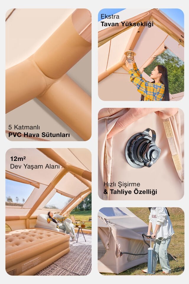 6 Kişilik Şişme Kamp Çadırı