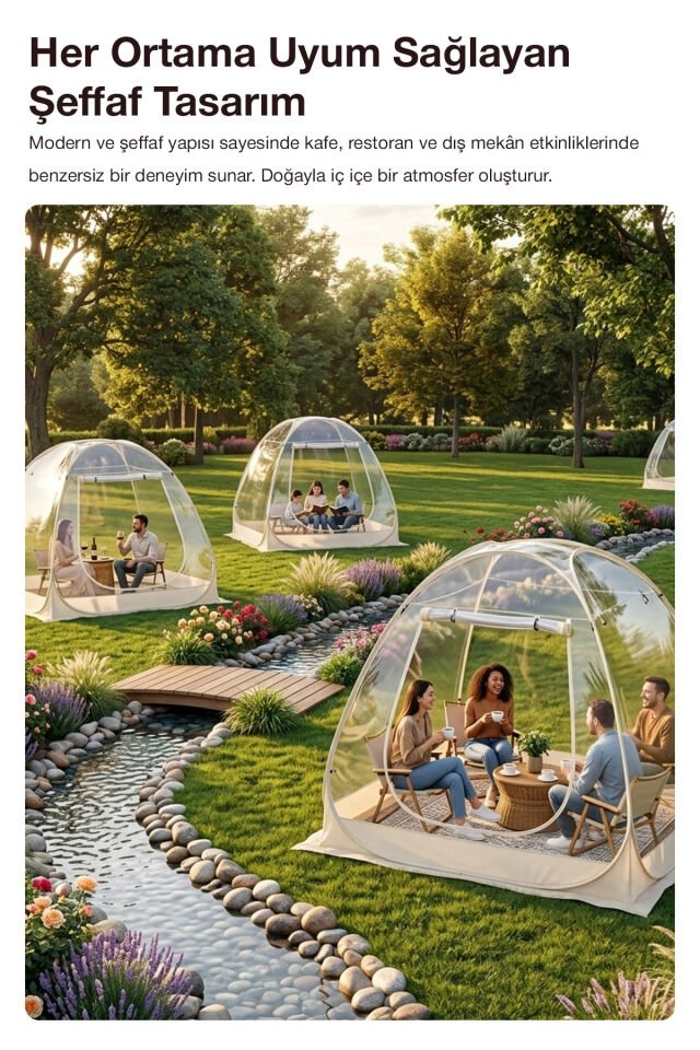 3-4 Kişilik Panoramik Şeffaf Kamp Çadırı