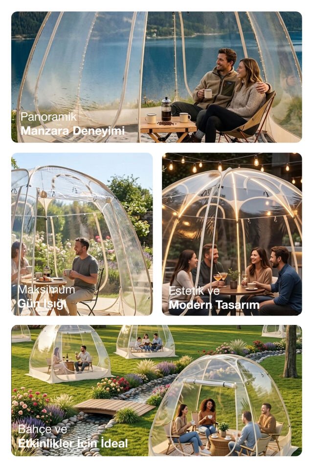3-4 Kişilik Panoramik Şeffaf Kamp Çadırı
