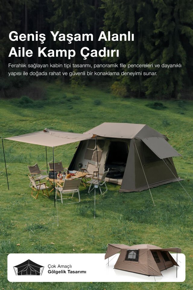 Su Geçirmez Gölgeli Kamp Çadırı