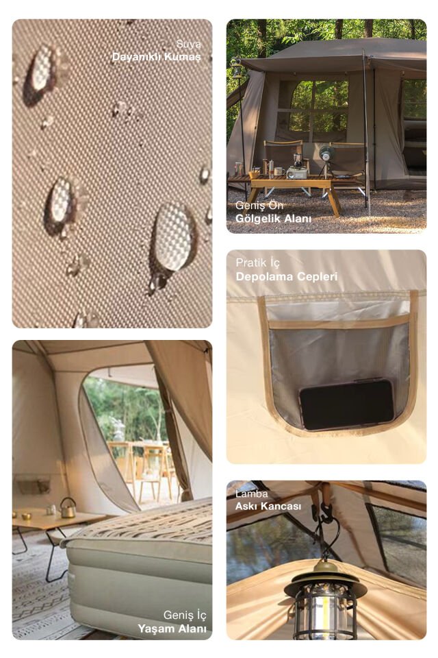 Su Geçirmez Gölgeli Kamp Çadırı