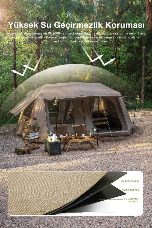 Su Geçirmez Gölgeli Kamp Çadırı